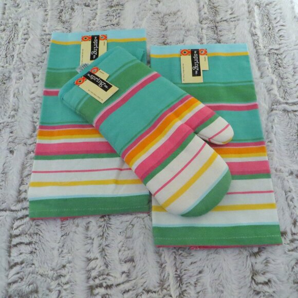 Southwestern Rustic Ranch Adobe Kitchen Linens Set Of 3 New - Picture 1 of 9
